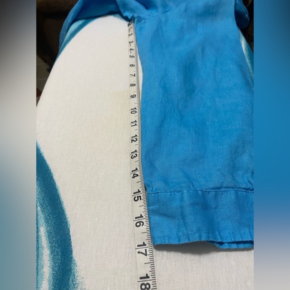 J Jill Love Linen 100% Linen Blue Long Sleeve Button Front XL Shirt Top. - Picture 7 of 8